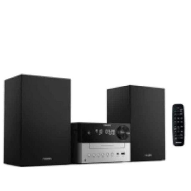 Front. Philips - Bluetooth Stereo System With CD Player, MP3, USB, Audio In, FM Radio, Bass Reflex, 18W, Remote (TAM320) - black.