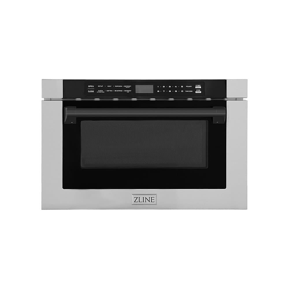ZLINE - Autograph Edition 24" 1.2 cu. ft. Built-in Microwave Drawer in - Stainless Steel and Matte Black Accents