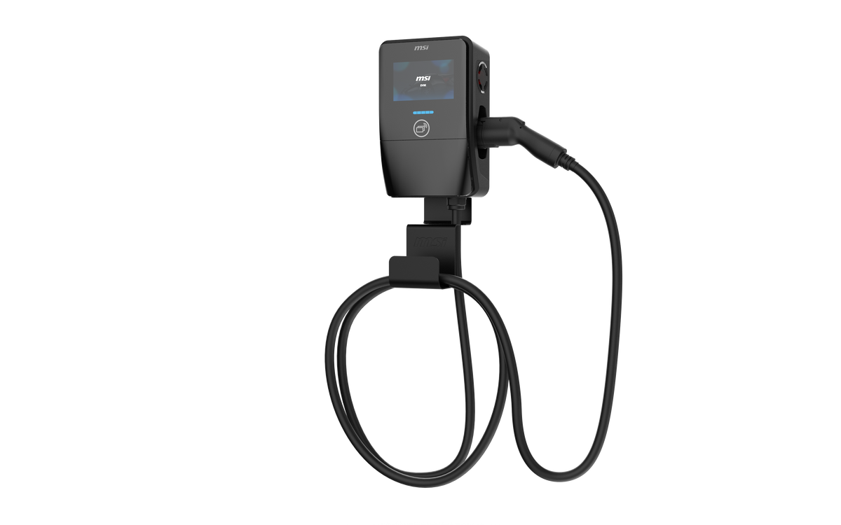 MSI - EV Premium Type 1 NEMA 14-50, Level 2 Charger, 240V / 40A / 9.6kW, Adds 29-39 Miles/Hour, UL & Energy Star Certified - Black