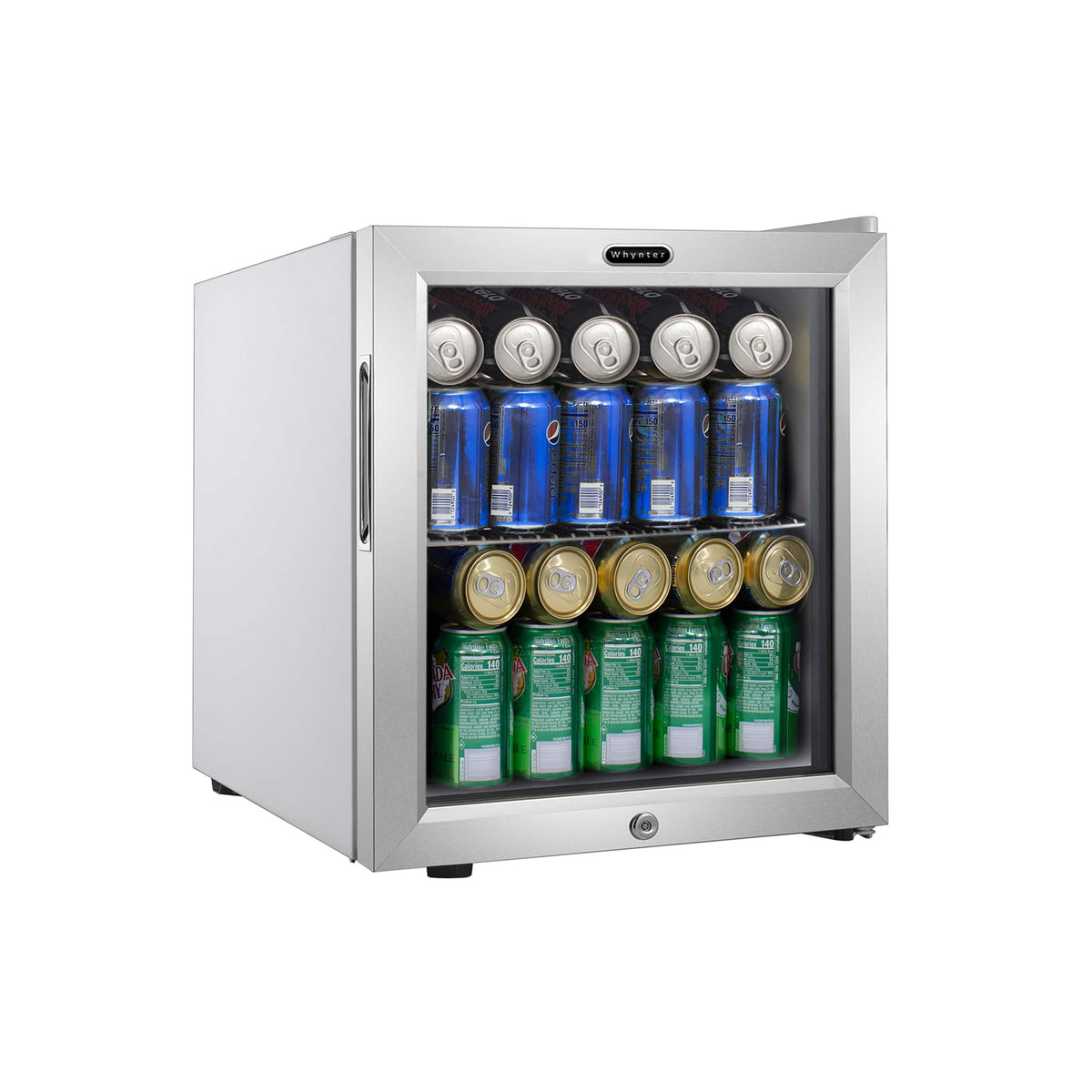 Whynter - 62-Can Beverage Refrigerator With Lock - Silver