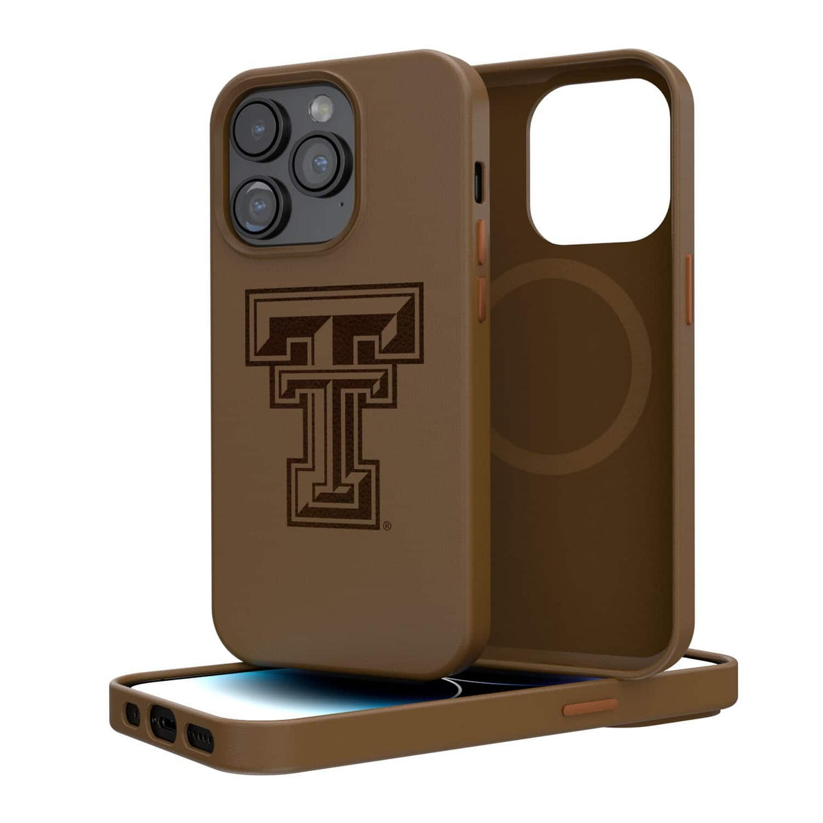 Keyscaper - NCAA - Texas Tech Red Raiders iPhone Magnetic Bump Case - 14 Pro Max - Brown