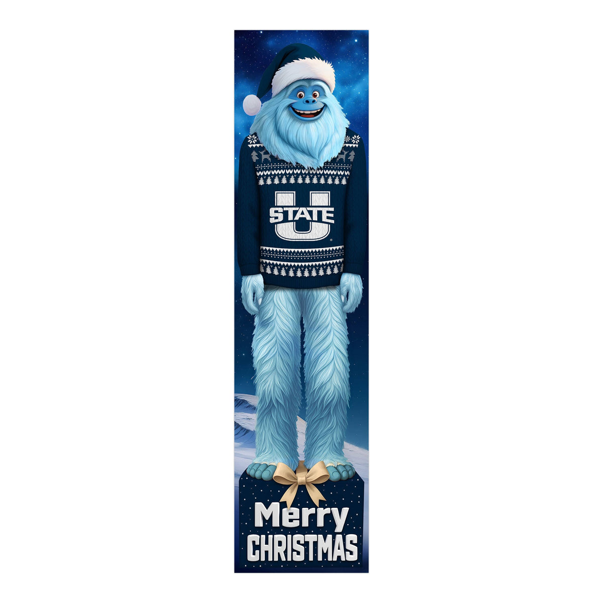 Fan Creations - Utah State Aggies 48" Yeti Christmas Leaner - Multicolor