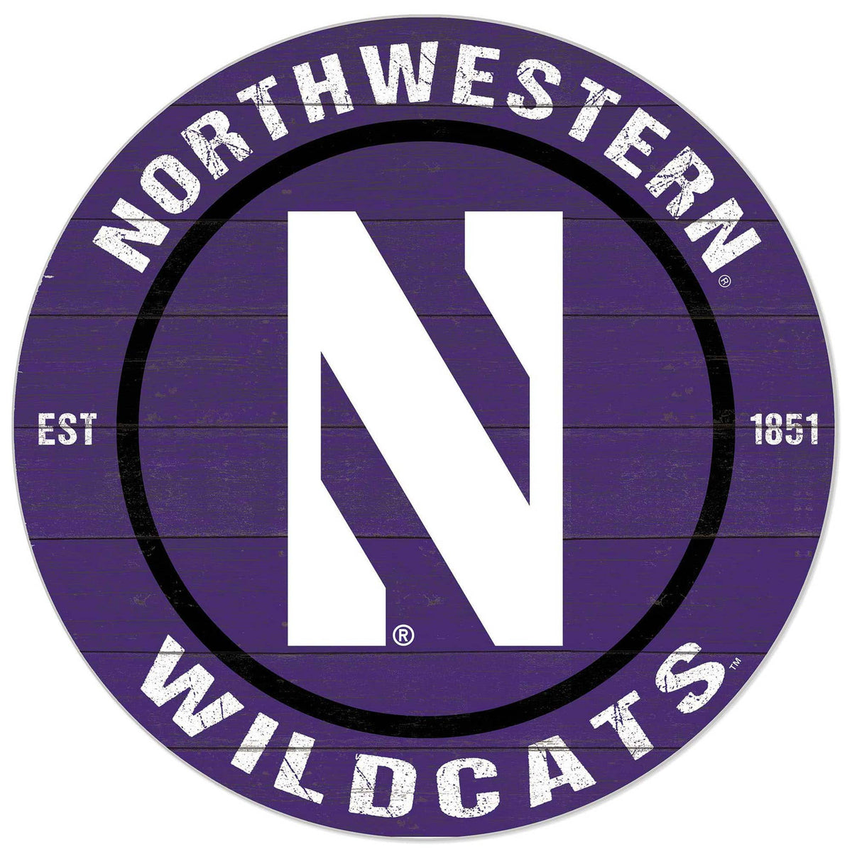 Jardine - Northwestern Wildcats 20'' x 20'' Indoor/Outdoor Circle Sign - Purple