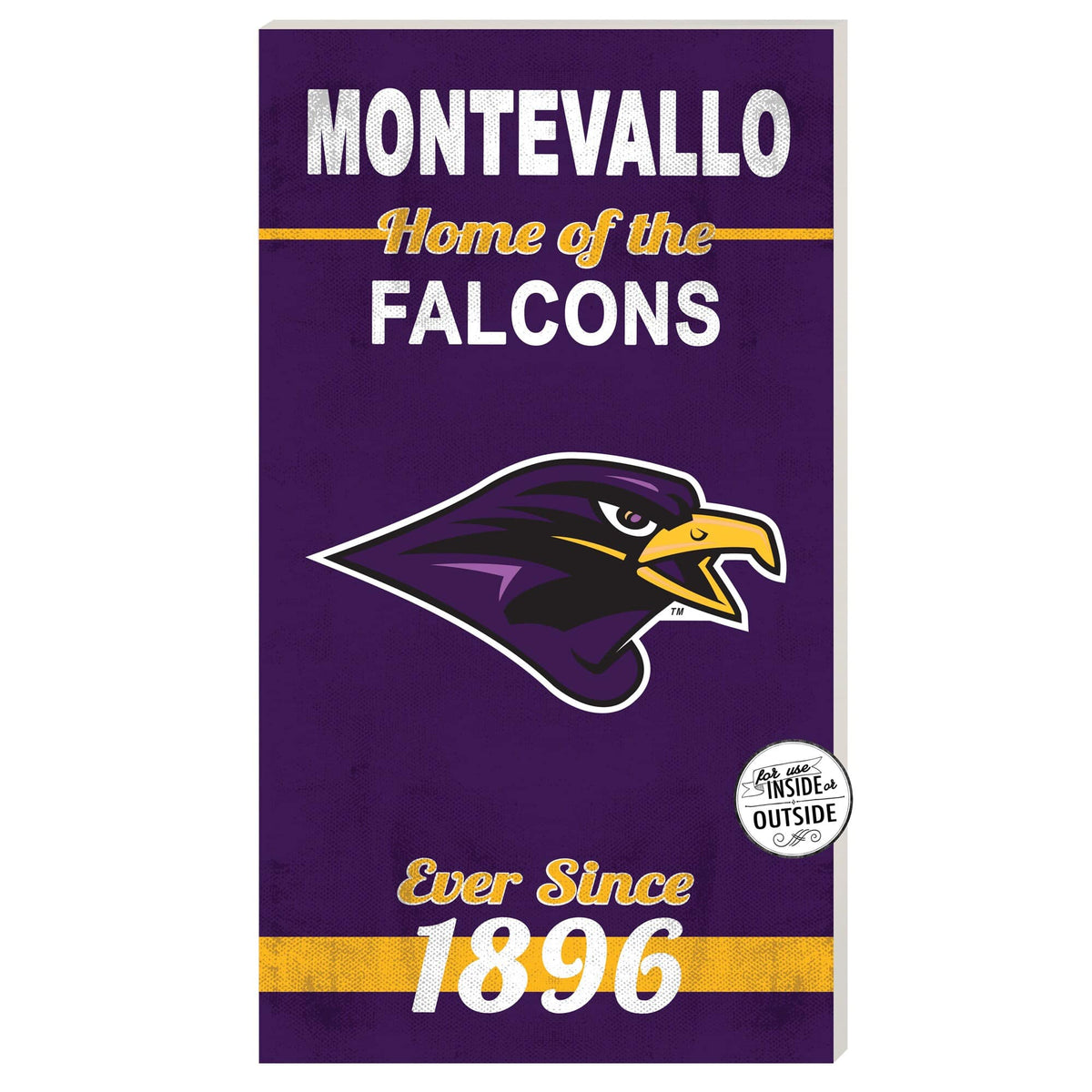 Jardine - Montevallo Falcons 11" x 20" Indoor/Outdoor Home Of The Sign - Purple
