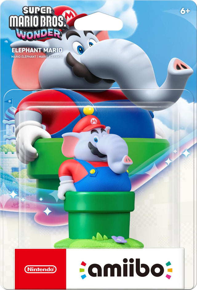 SUPER MARIO BROS. WONDER ELEPHANT MARIO  
ELEPHANT MARIO  
MARIO ÉLÉPHANT | MARIO ELEFANTE  
6+  
Nintendo amiibo