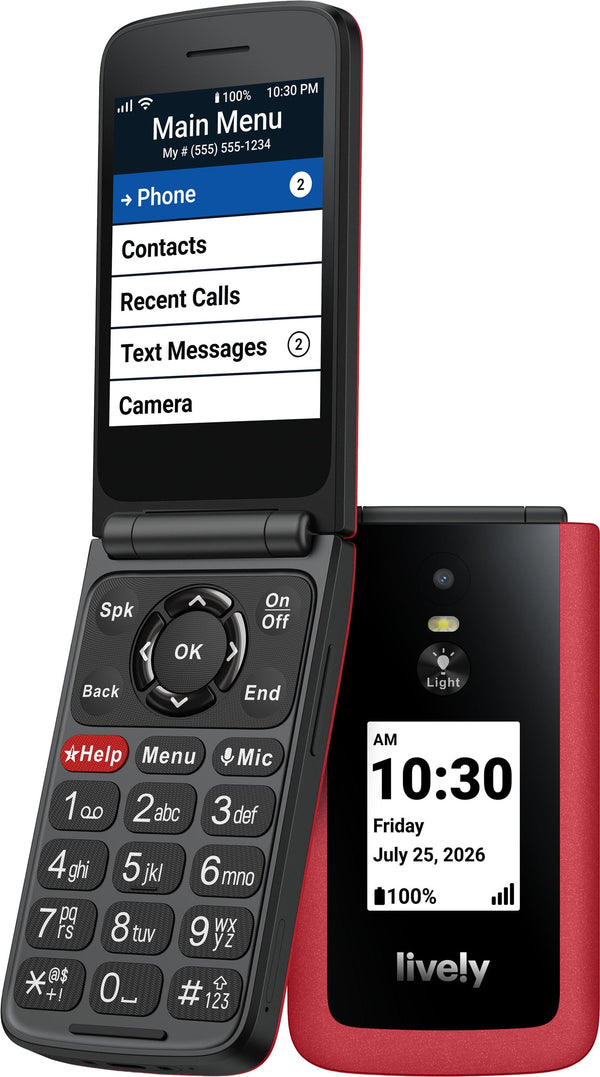 Lively® - Jitterbug Flip3 Easy Prepaid Cell Phone - Red