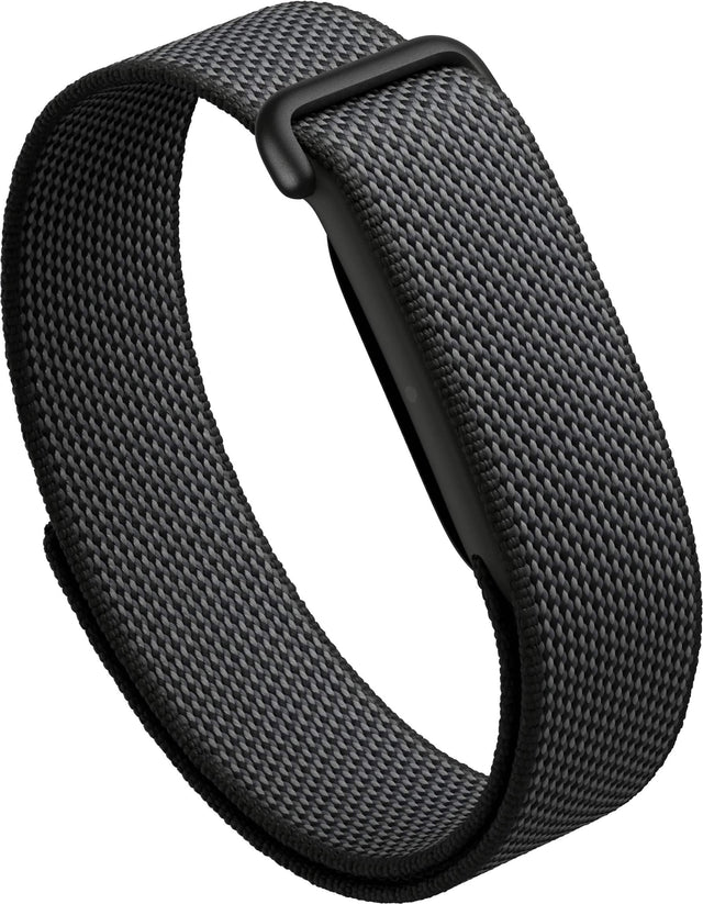 Front. Google - Fitbit Air - Screenless Fitness and Health Tracking - Works with Android and iOS - Obsidian.