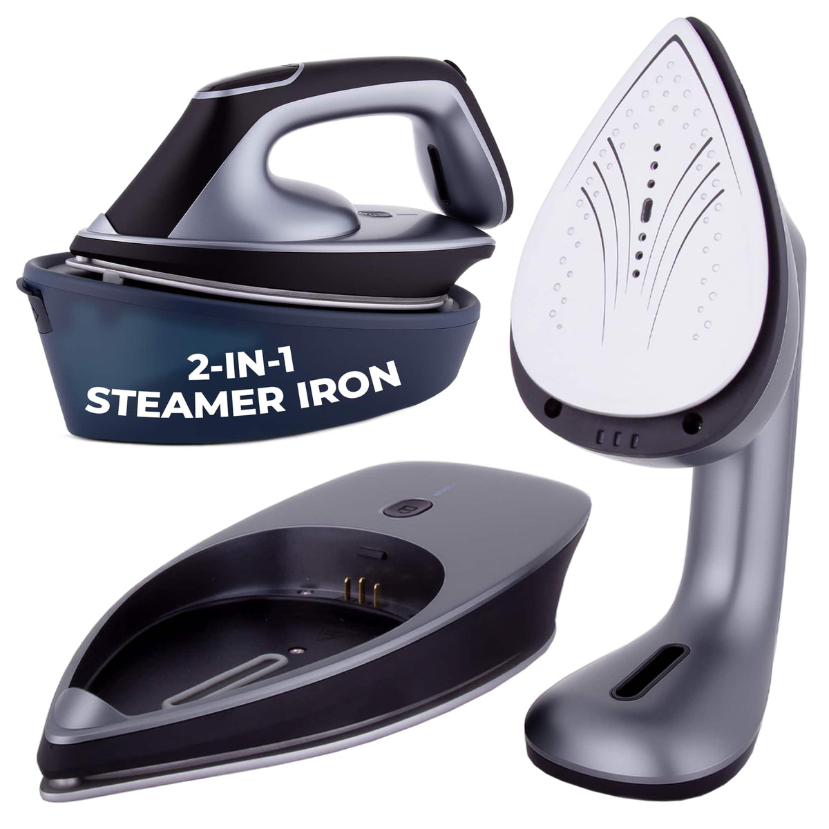 BELLAIRON - Duetto 2-in-1 Steam Iron & Garment Steamer + XL Steam Station - Gray