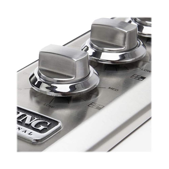 Front. Viking - Control Knob Set for Professional 5 Series VECU53616BSB - Stainless Steel.