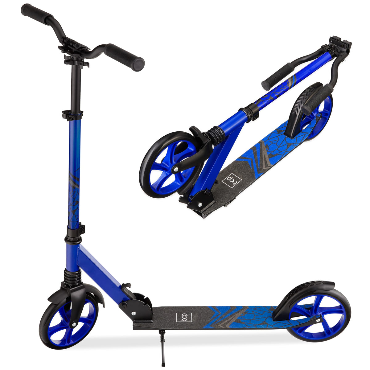 Best Choice Products - Kick Scooter for Kids, Teens & Adults, Foldable Large Wheel Scooter with Suspension - Blue