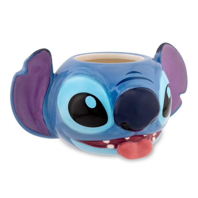 Front. Disney - Disney Stitch 2oz Sculpted Ceramic Mini Cup / Shot Glass - Blue.
