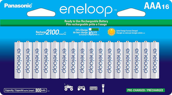 Panasonic - Eneloop Rechargeable AAA Batteries 16-Pack