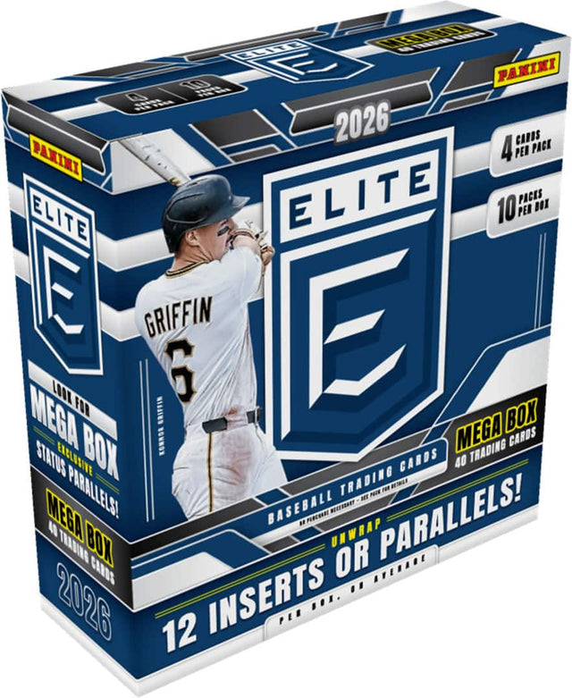 MESACUL ERE B M TLRA 10 SS PANINI FiTE 2026 CARDS 4 PER PACK PANINI ELITE ELITE 10 PER PACKS BOX E GRIFFIN LOOK FOR 6 MEGA CRIFFIN BOX BOX KOMNOR MEGA TRADING CARDS STATUS EXCLUSIVE CARDS 40 PARALLELS! TRADING PACK FOR BETALE AEE BASEBALL MEGESRARY MEGA 40 " PERCRARE UNWRAP PARALLELS! TRADING BOX OR CARDS AVERAGE 2026 12 INSERTS