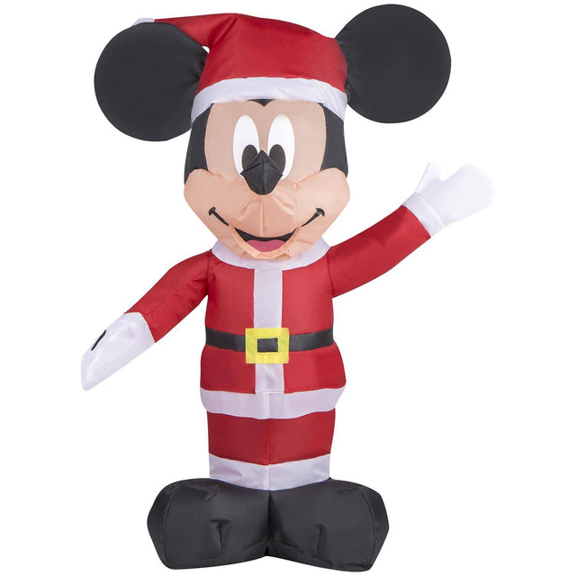 Front. Disney - Disney Airdorable Airblown Red Mickey Mouse Santa Inflatable 21 in. - Multicolored|Red.