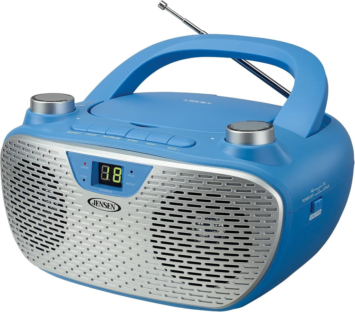 Jensen - CD485 1-Watt Portable Stereo CD Player with AM/FM Radio - Blue