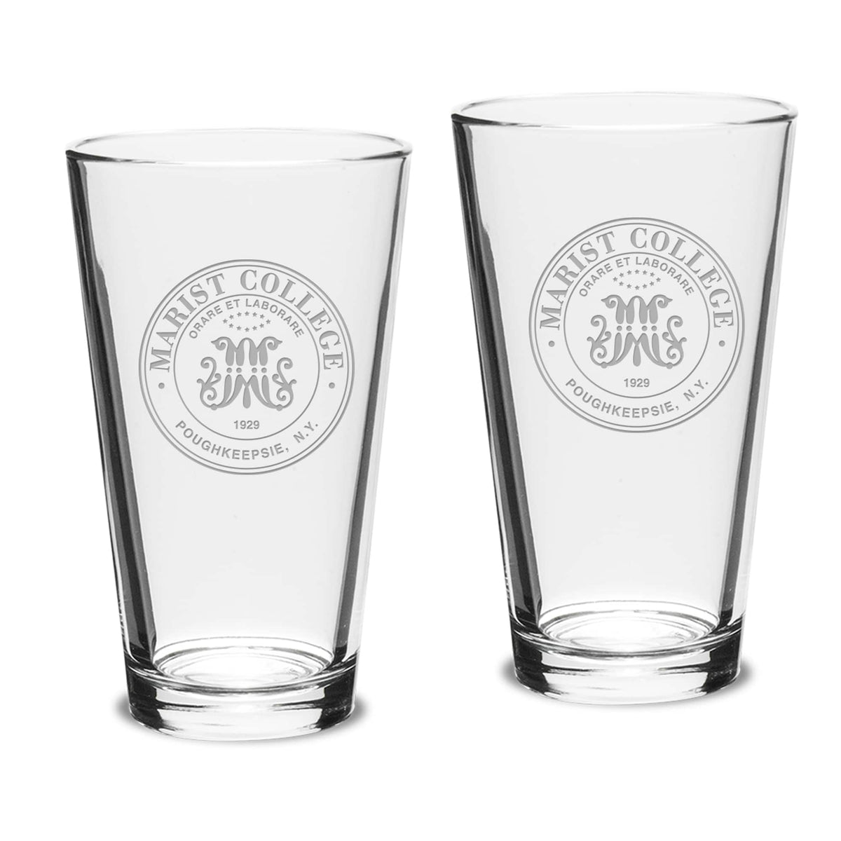 Jardine - Marist Red Foxes Team 16oz. 2-Piece Classic Pub Glass Set - Multicolor