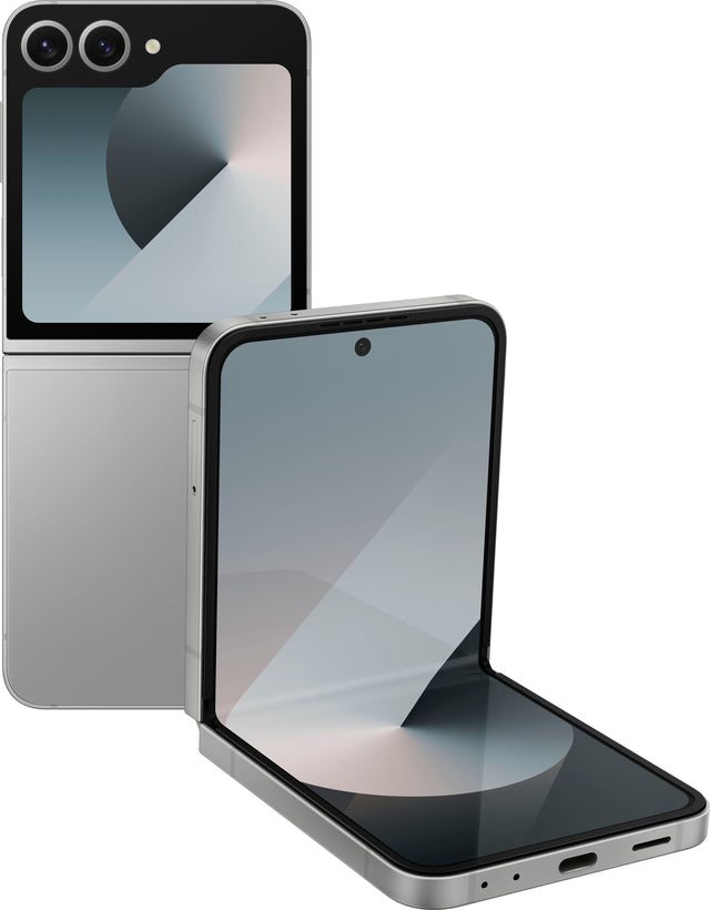 Front. Samsung - Galaxy Z Flip6 256GB (Unlocked) - Silver.