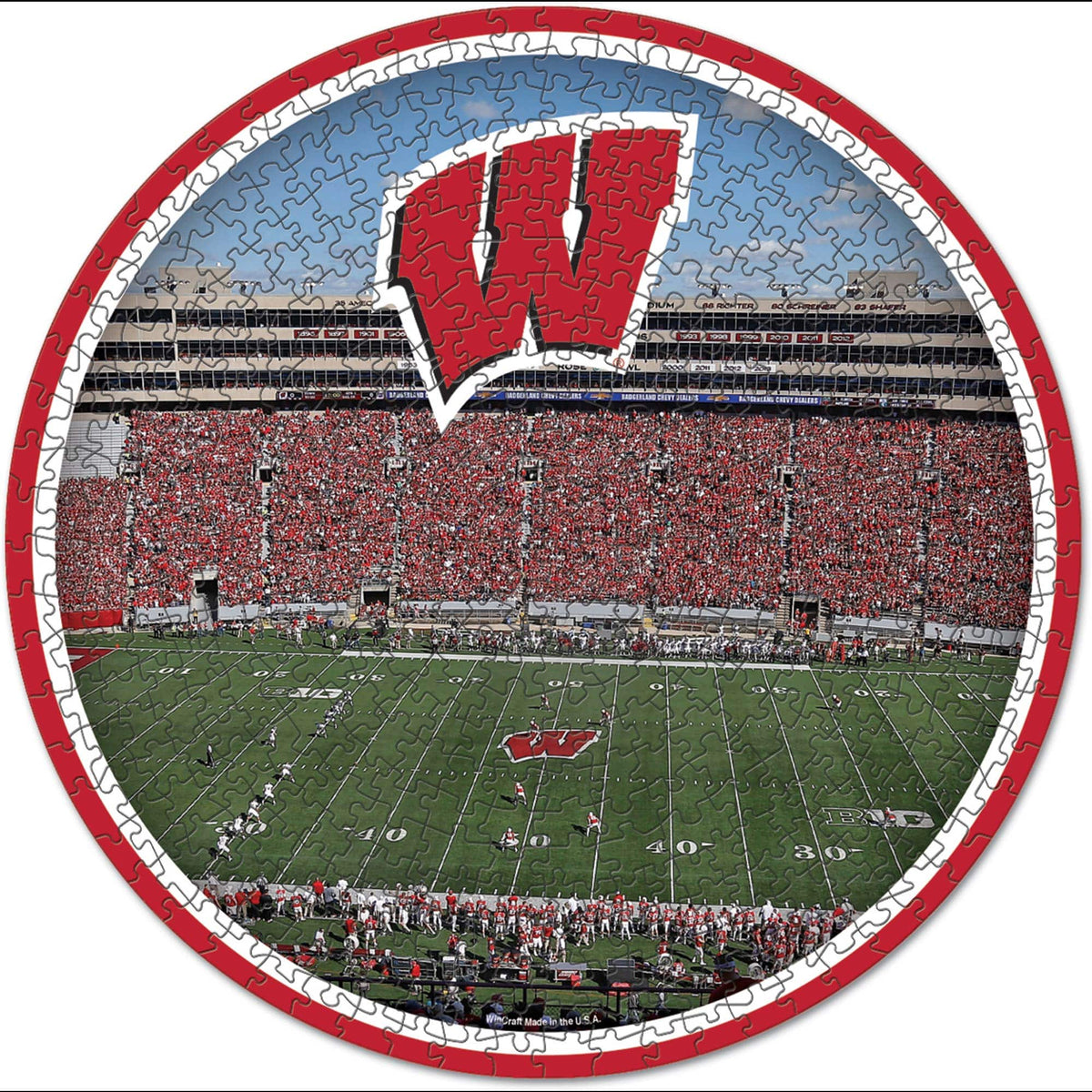 WinCraft - Wisconsin Badgers Round 500-Piece Puzzle - Multicolor