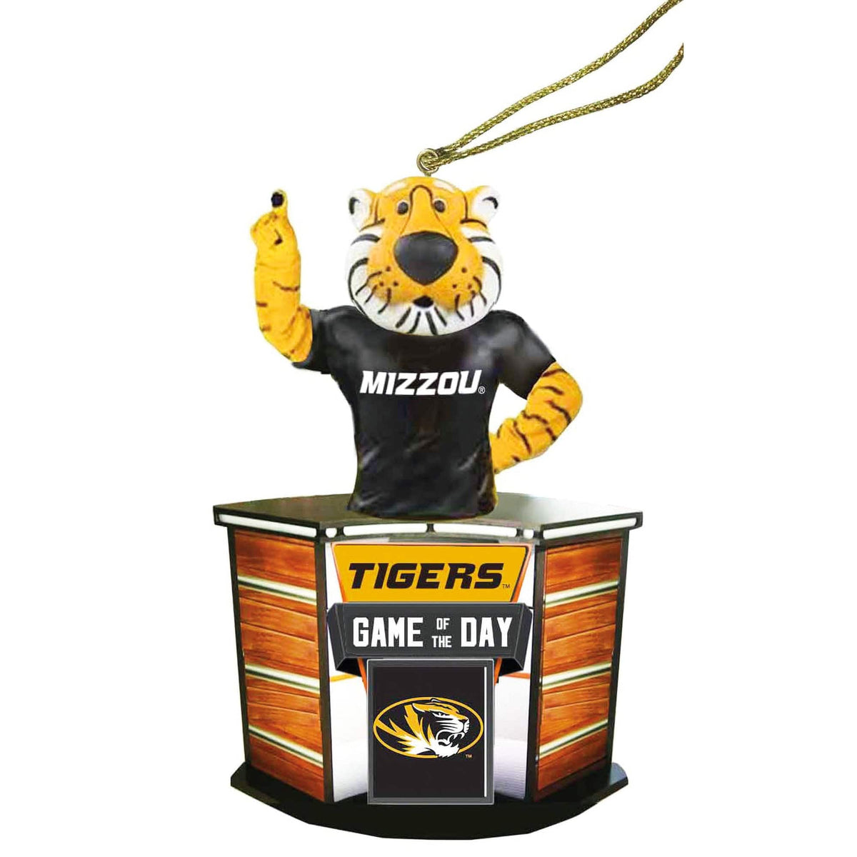 Santa's Workshop - Missouri Tigers 4" Game of the Day Ornament - Black