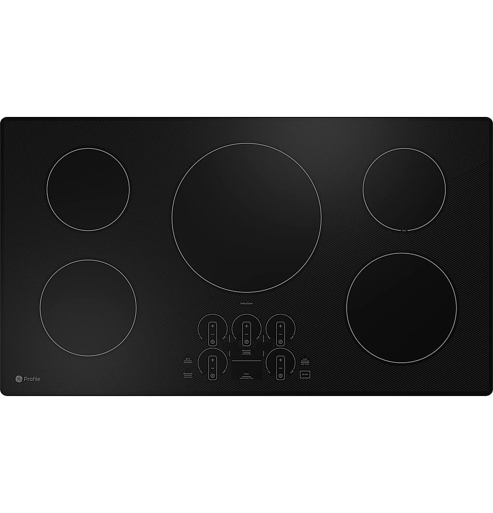 GE Profile - 36 in. Wide 5 Element ENERGY STAR Built-In Electric Induction Cooktop with Power Boil - Black