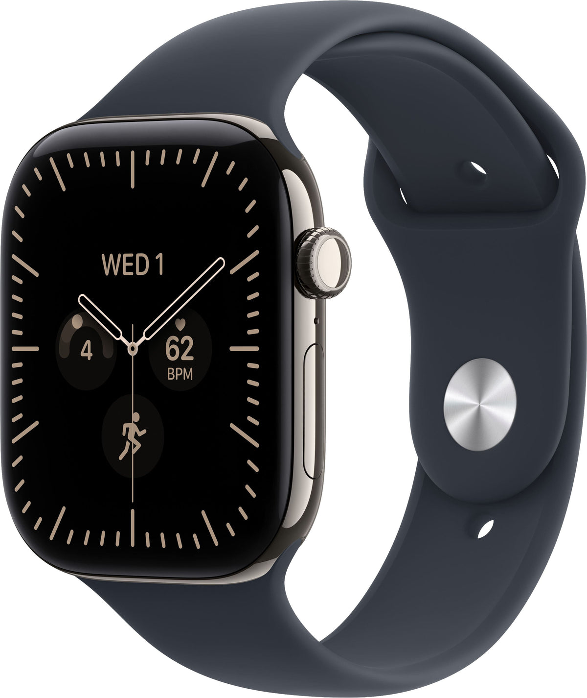 Apple Watch Series 12 (GPS + Cellular) 46mm Titanium Case with Navy Blue Sport Band - M/L - Natural (AT&T) - (2026)