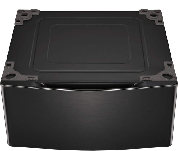 29-in Wide Laundry Pedestal with Storage Drawer for select LG Stackable Washers and Dryers - Black Steel