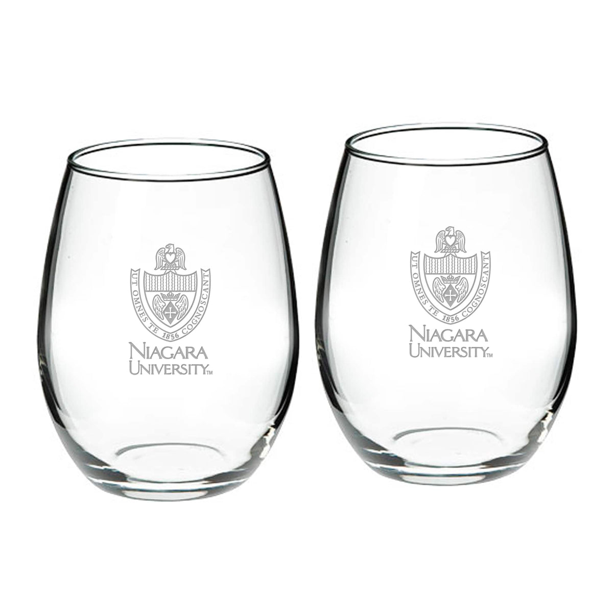 Jardine - Niagara University Purple Eagles 21oz. 2-Piece Stemless Wine Glass Set - Multicolor