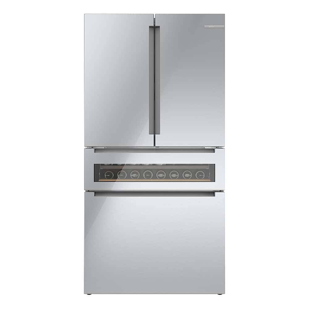 Bosch - 800 Series 36 in. Wide 20 Cu. Ft. 4-Door French Door Bottom Freezer Counter-Depth Smart Refrigerator - Stainless Steel