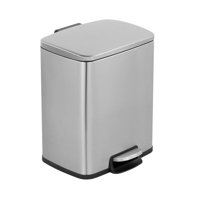 Front. Innovaze - 5.3 Gal./20 Liter Rectangular Stainless Steel step-on Trash Can for kitchen - Sliver.