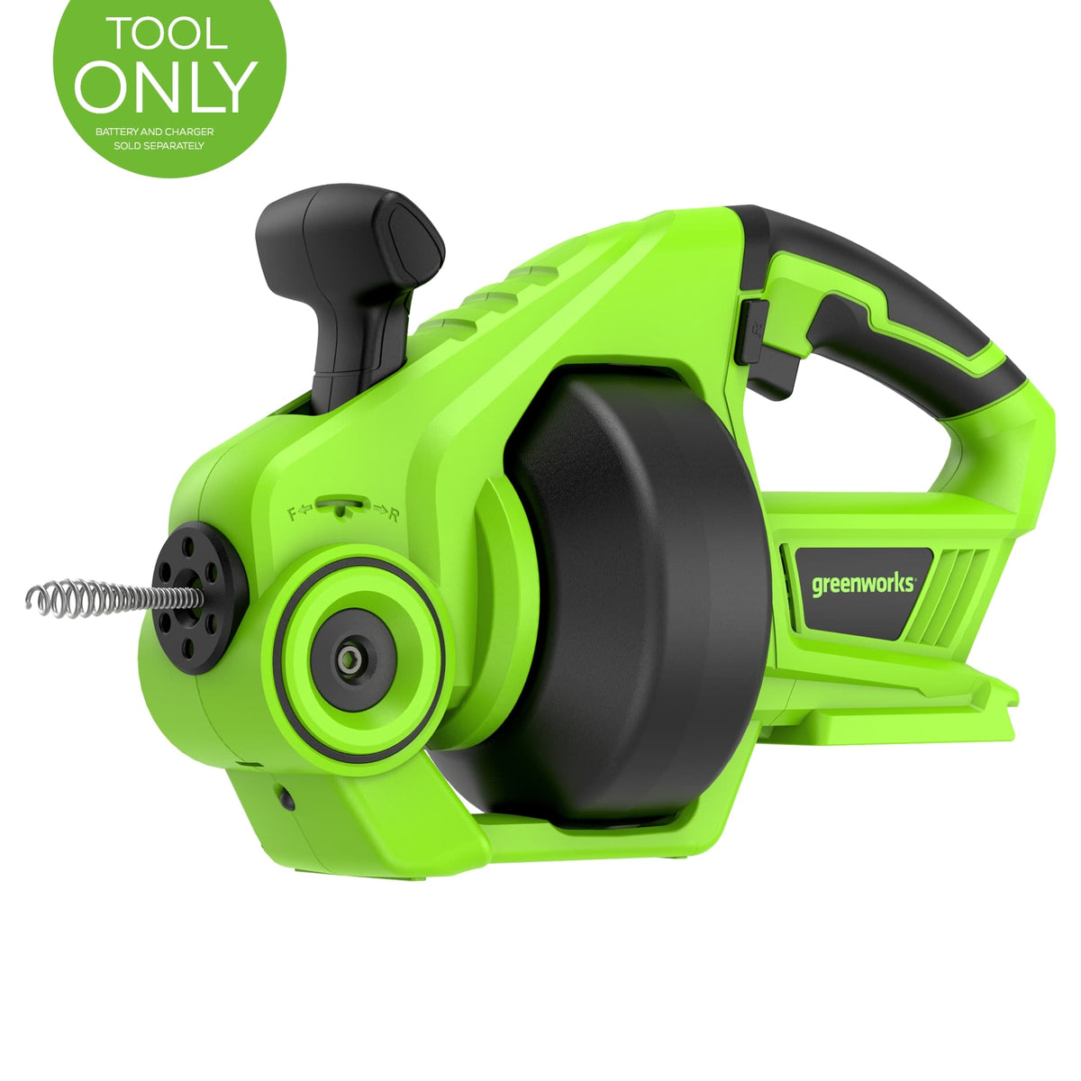 Greenworks - 24V Cordless Plumbing Drain Auger / Snake For Unclogging Sinks, (23-FT / 560 RPM) - Tool Only, Battery and Charger Not Included