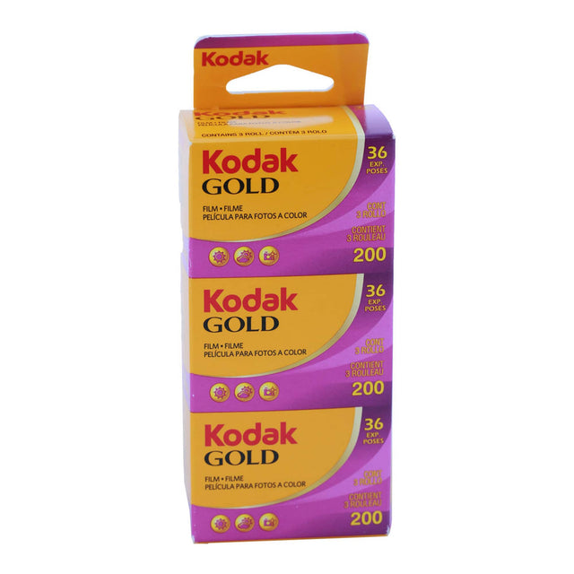 Kodak GOLD  
FILM • FILME • PELÍCULA PARA FOTOS A COLOR  
36 EXP. • POSES  
CONT. 3 ROLLO • CONTIENT 3 ROULEAU • 200  
Kodak GOLD  
FILM • FILME • PELÍCULA PARA FOTOS A COLOR  
36 EXP. • POSES  
CONT. 3 ROLLO • CONTIENT 3 ROULEAU • 200  
Kodak GOLD  
FILM • FILME • PELÍCULA PARA FOTOS A COLOR  
36 EXP. • POSES  
CONT. 3 ROLLO • CONTIENT 3 ROULEAU • 200