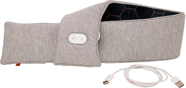 Angle. Calming Heat - Charcoal + Copper Infused Massaging Neck Wrap - Gray.
