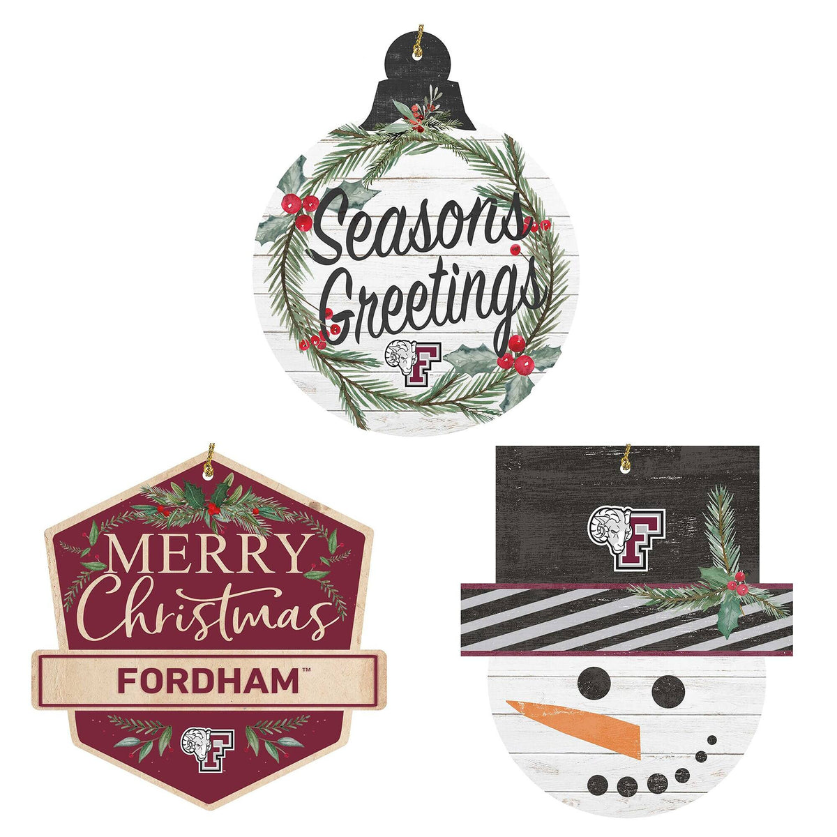 Jardine - Fordham Rams Ornament Bundle - White