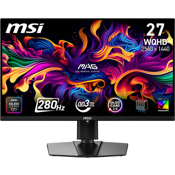 MSI - MAG 271QP QD-OLED X28 27" QHD 280Hz 0.03ms Gaming Monitor with G-SYNC FreeSync Premium Pro TB 400 (HDMI, DP) - Black