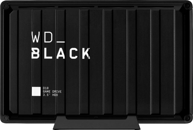 Front. WD - BLACK D10 8TB External USB 3.2 Gen 1 Portable Hard Drive - Black.