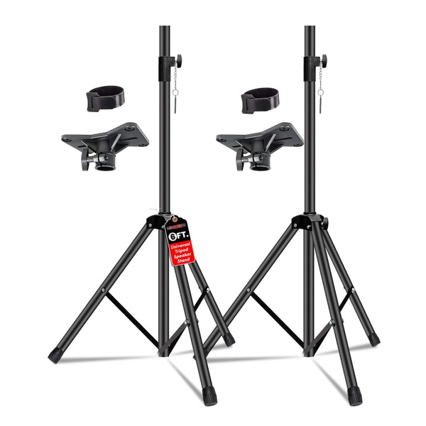 5 CORE - 5Core Speaker Stand Pair Tripod Tall Adjustable 72 Inch DJ Studio Monitor Stands-SS ECO 2PK BLK WoB - Black