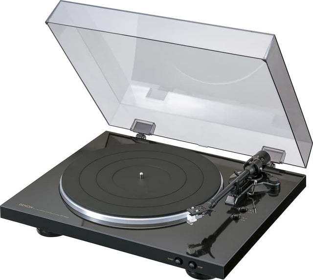 Angle. Denon - DP-300F Fully Automatic Analog Turntable with Built-In Phono Equalizer, Unique Tonearm Design, Slim Design - Black.