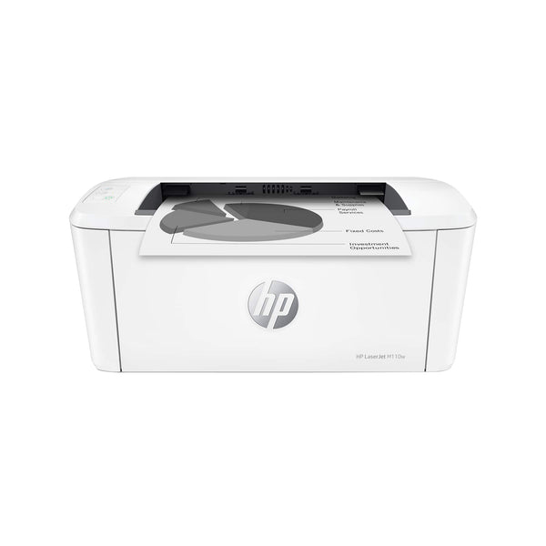 HP - LaserJet M110w Wireless AI-Enabled Black and White Laser Printer - White