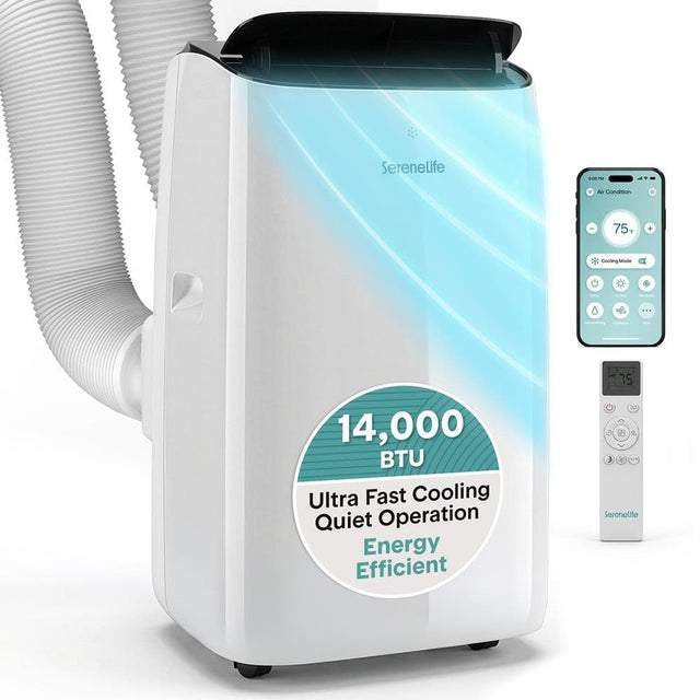 Serenelife 14,000 BTU Ultra Fast Cooling Quiet Operation Energy Efficient Air Conditioner