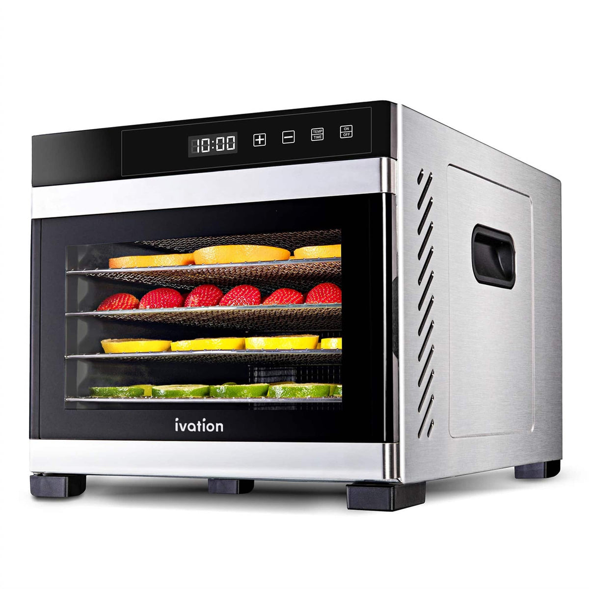 Ivation - 6-Tray, 600W Food Dehydrator with Digital Timer and Temperature Control - Stainless Steel - Gray