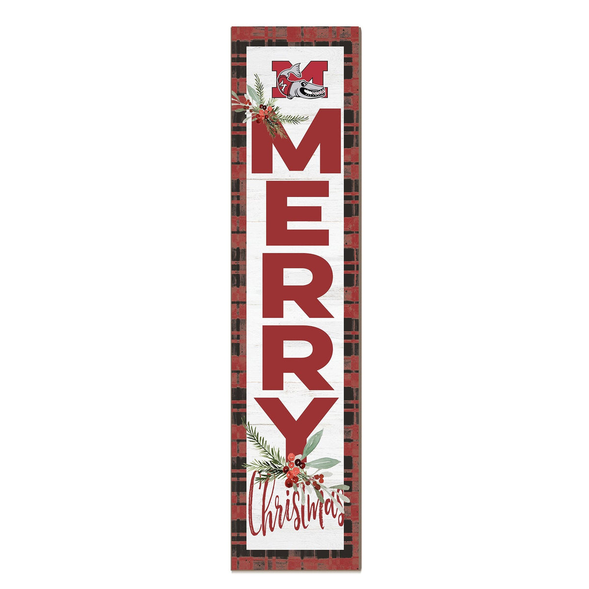 Jardine - Muskingum Muskies 12'' x 48'' Outdoor Merry Christmas Leaner - White