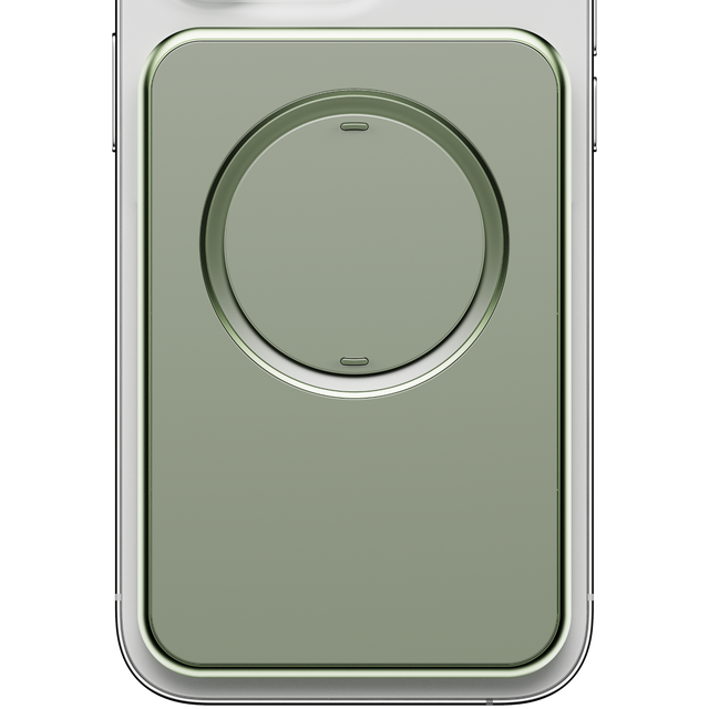 Front. OhSnap - Snap Grip MagSafe Wallet - Crocodile Green.