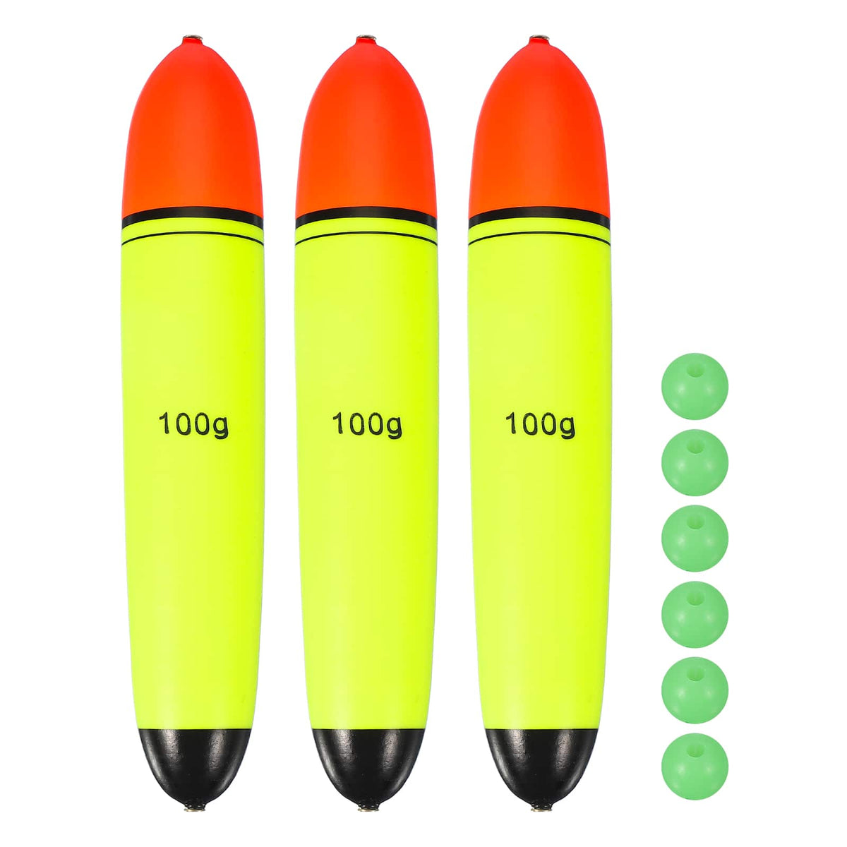 Unique Bargains - Fishing Slip Bobbers, EVA Foam Slip Floats with Beads, 3.5 oz Floatage & 3pcs - Fits Perch/Carp/Bass, Salt/Freshwater - Red, Yellow