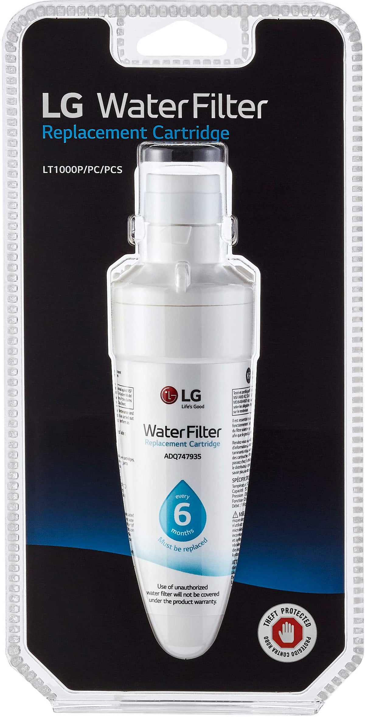 LT1000P/LT1000PC Water Filter for Select LG Refrigerators - White