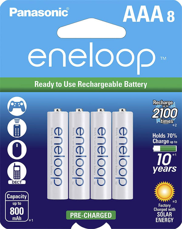 Panasonic - eneloop Rechargeable AAA Batteries (8-pack)
