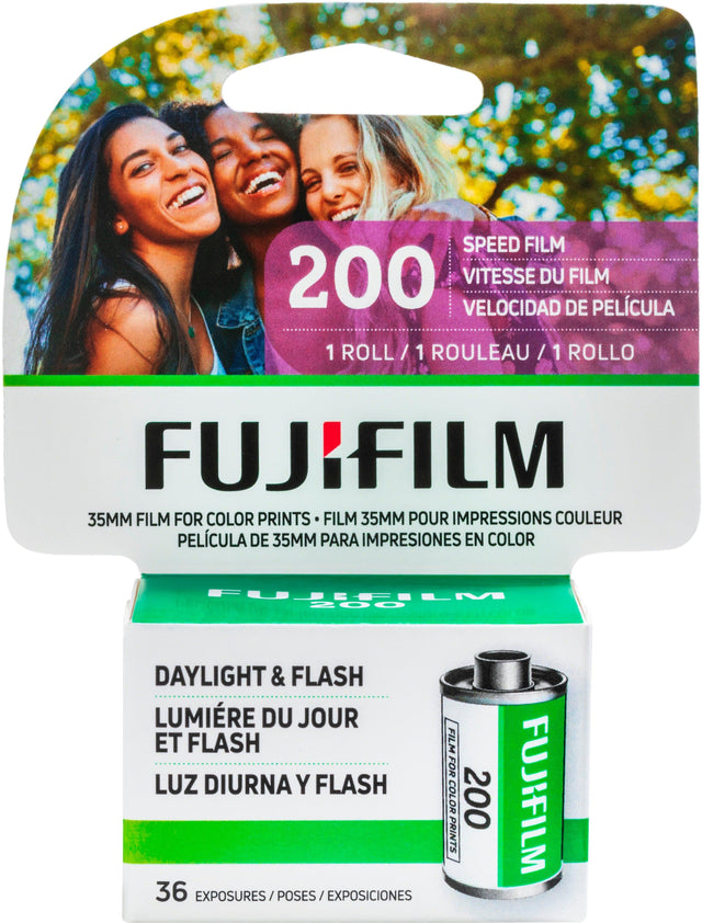 SPEED FILM 200 VITESSE DU FILM VELOCIDAD DE PELCULA 1 ROLL /1 ROULEAU / 1 ROLLO FUJIFILM 35MM FILM FOR COLOR PRINTS FILM 35MM POUR IMPRESSIONS COULEUR PELCULA DE 35MM PARA IMPRESIONES EN COLOR FUJFILM 200 DAYLIGHT & FLASH LUMIRE DU JOUR ET FLASH FILM FOR LUZ DIURNA Y FLASH COLOR 200 PRINTS 36 EXPOSURES/POSES/EXPOSICIONES EXPOSURES POSES FUJIFILM