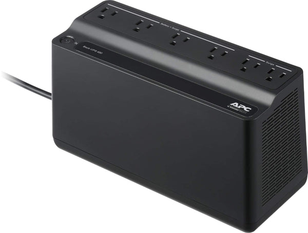 APC - UPS Battery Backup, 450VA/255W, Tower/Wall Mount, 6 Outlets, LED Indicator - Black