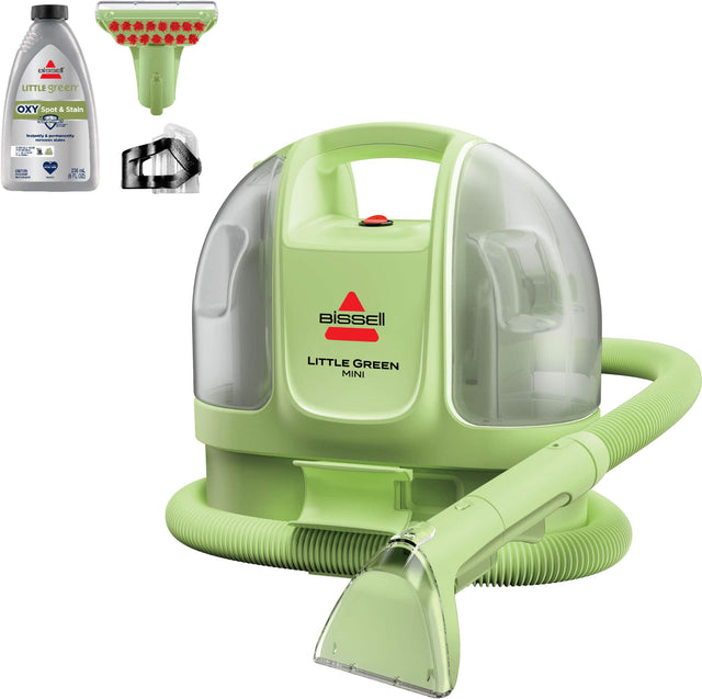 Bissell  
LITTLE GREEN MINI  

Bissell  
LITTLE GREEN  
OXY Spot & Stain  
Instantly & permanently  
239 ml  
8 FL OZ