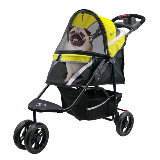 Front. Petique - Revolutionary Ventilated Pet Stroller for Small to Medium Pets - Yellow.
