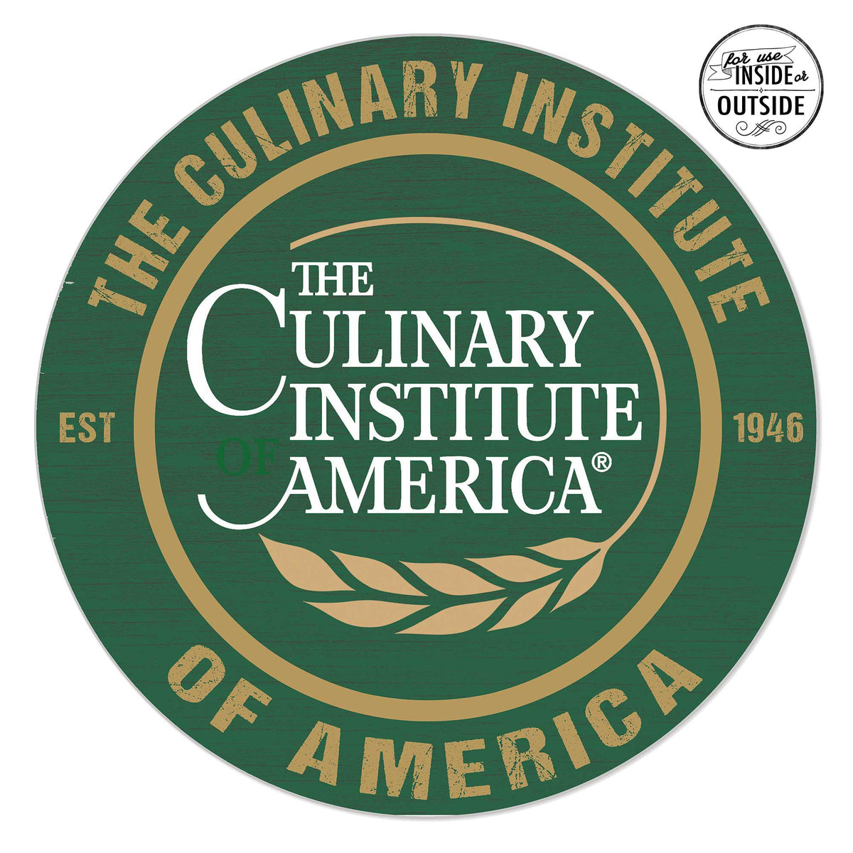 Jardine - Culinary Institute of America Steels 20" x 20" Indoor/Outdoor Circle Sign - Green